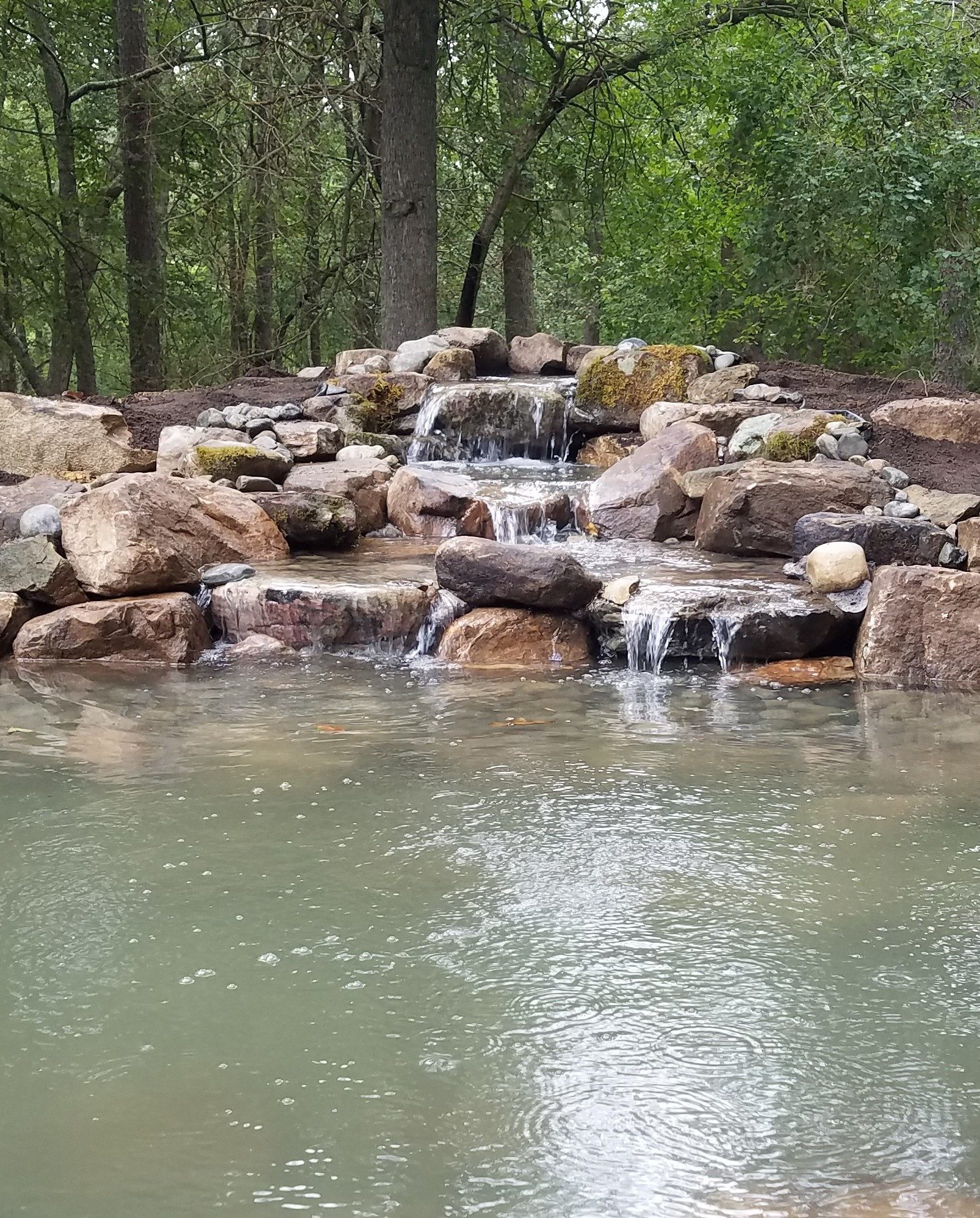 11x16 pond waterfall, Chapel Hill, built by iPond and Landscapes