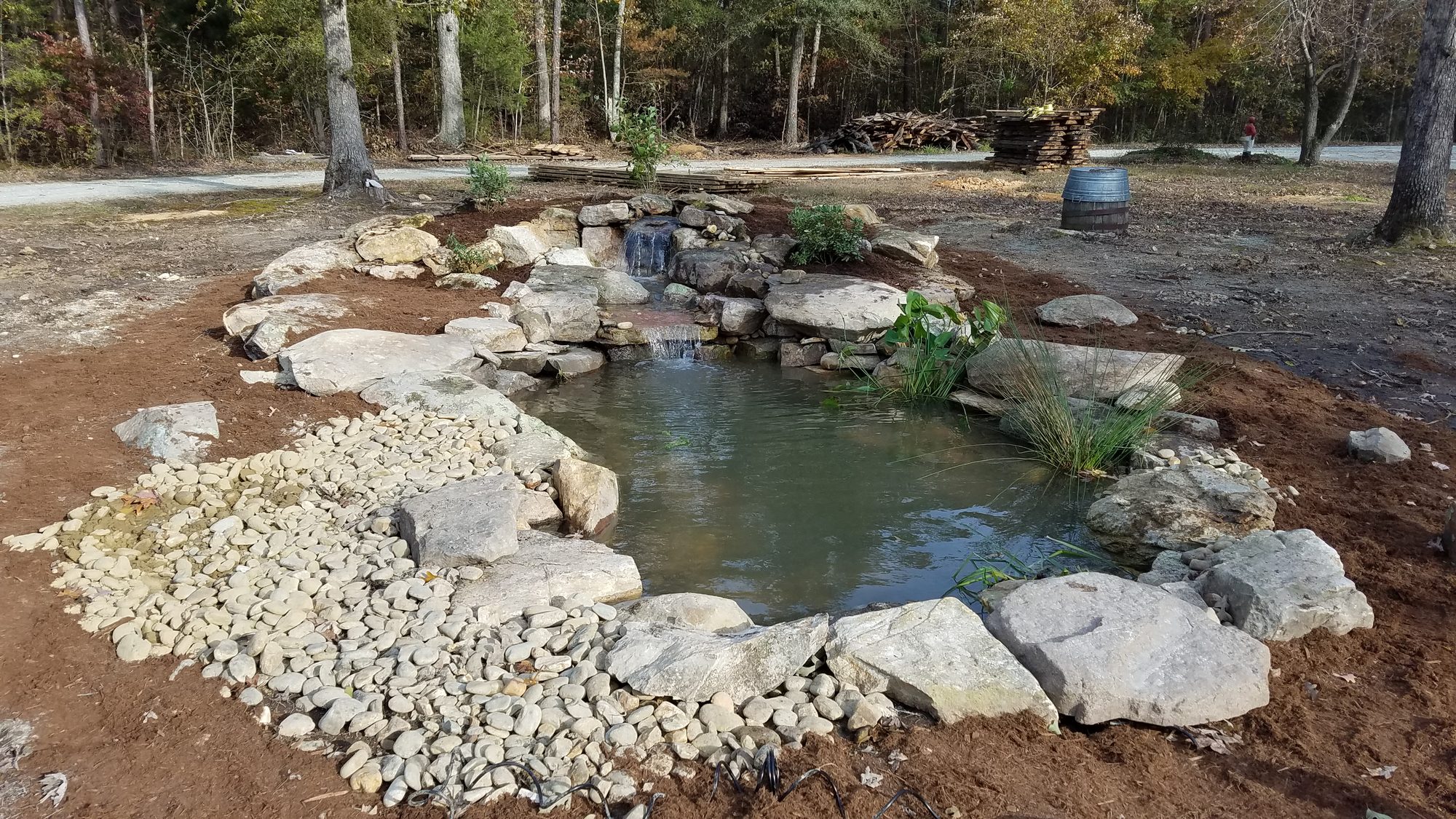 New backyard pond install, built by iPond and Landscapes